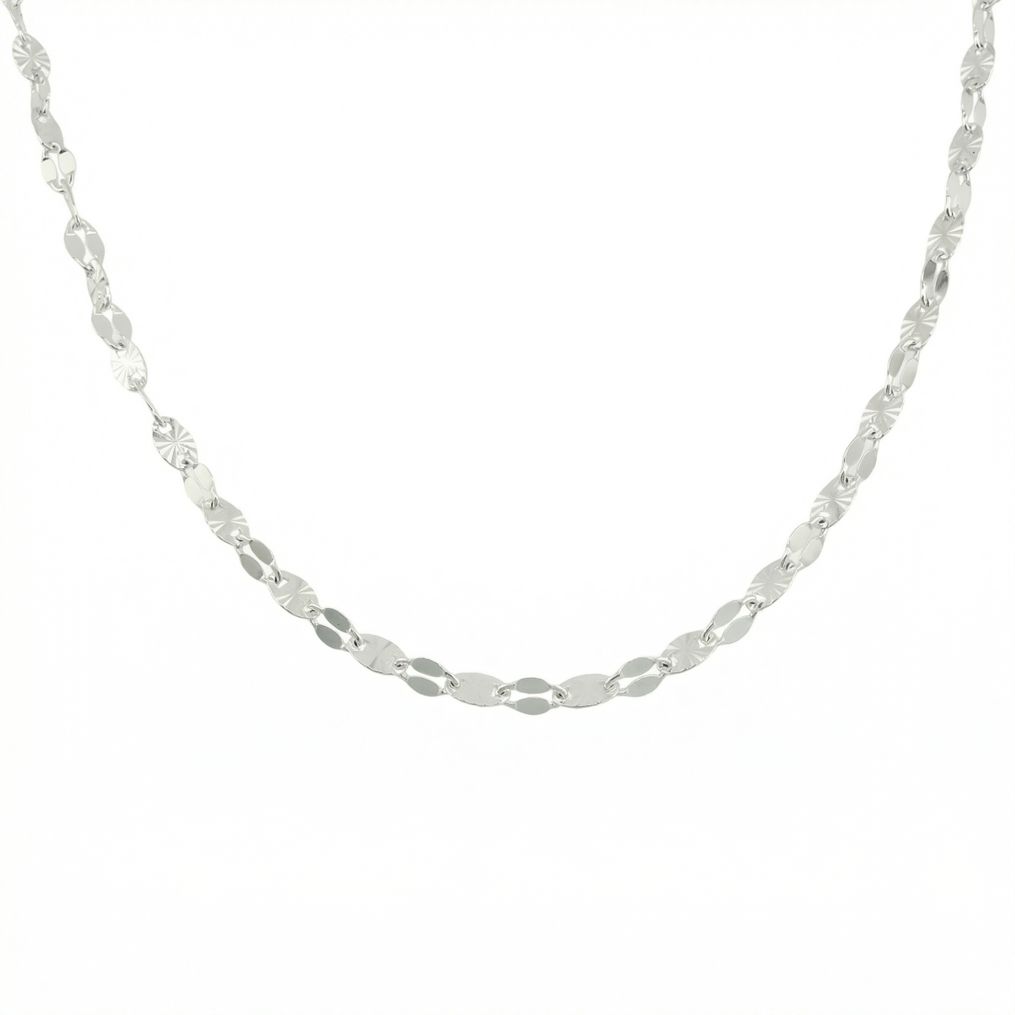 Cadena Flor Espejo 4.8gr / 50cm / 3.2mm Plata 925 *