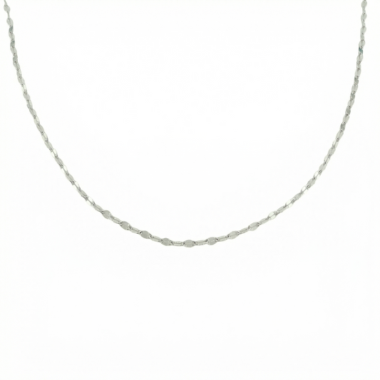 Cadena Flor Espejo 3.3gr / 70cm / 1.9mm Plata 925