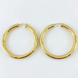 Candongas Aro Liso Abultado 4.7gr / 5.6cm / Oro Amarillo 18K