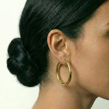 Candongas Aro Liso Abultado 4.7gr / 5.6cm / Oro Amarillo 18K