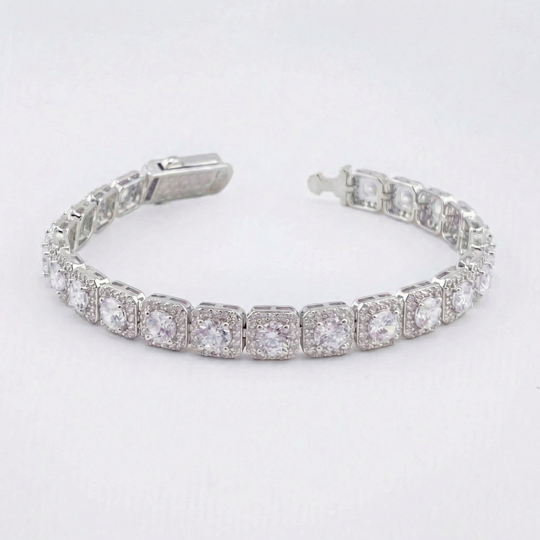 Pulso Tenis Cuadrado 17.85gr / 18cm / 7mm Plata 925