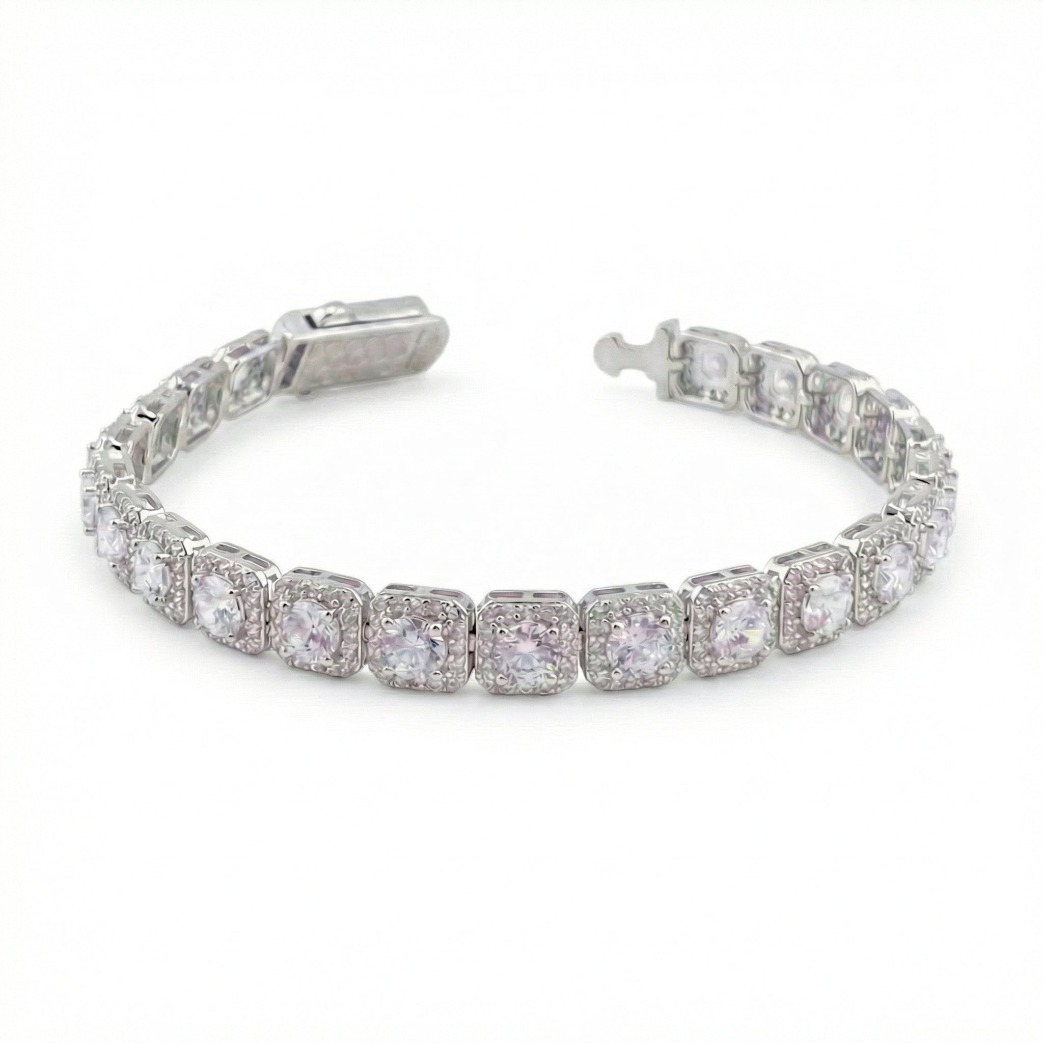 Pulso Tenis Cuadrado 17.7gr / 18cm / 7mm Plata 925 *