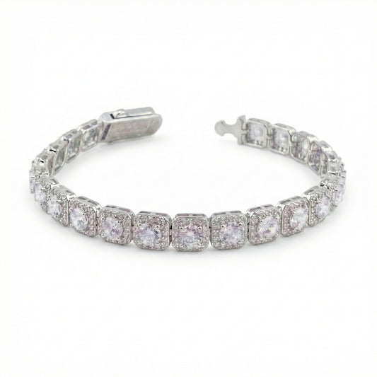 Pulso Tenis Cuadrado 17.7gr / 18cm / 7mm Plata 925 *