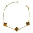 Pulso Aro Seguido Trébol VCyA Gradual 4.4gr / 16cm-19.5cm / 1.5mm Ojo De Tigre Punteado Oro Amarillo Nac.Esp. 18K