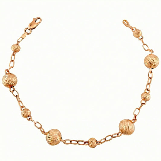 Pulso Tipo Militar 4.35gr / 20cm / 8mm-5mm Oro Rosa 18K