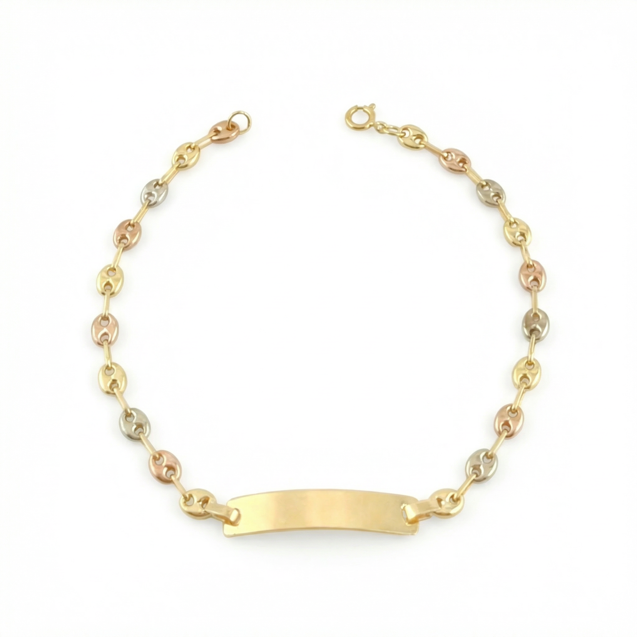 Pulso Bebé Gc Placa Rectangular Lisa 1.4gr / 14.5cm / 3.2mm Tres Oros 18K ©