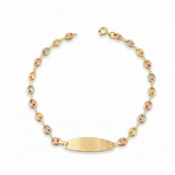 Pulso Bebé Gc Placa Ovalada Lisa 1.4gr / 14.5cm / 3.2mm Tres Oros 18K