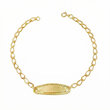 Pulso Bebé Espiga Placa Ovalada  Bordeada 1.2gr / 14.5cm / 2.7mm Oro Amarillo 18K ©