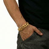 Pulso Cubano 18.65gr / 20cm / Oro 18K