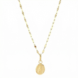 Set Cadena y Dije Flor Espejo + Virgen Guadalupe 1.35gr / 45cm / 1.3mm Oro Amarillo 18K (Oferta) *