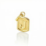 Dije Letra J Marco Texturizado 0.35gr / 1.5cm / Oro Amarillo 18K ©