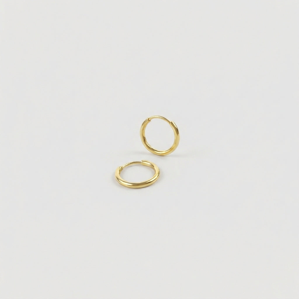 Candongas Mini Aro Liso 0.35 g / 0.9 cm Oro Amarillo 18K