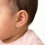 Candongas Mini Aro Liso 0.4g / 0.8cm Oro Amarillo 18K