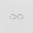 Candongas Mini Aro Liso 0.35gr / 9mm Oro Blanco 18K