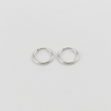 Candongas Mini Aro Liso 0.35gr / 9mm Oro Blanco 18K