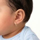 Candongas Aro Rayado 0.4 g / 0.9 cm Oro Amarillo 18K