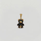 Dije Oso 3.45gr / 2.5cm / Circones Negros Verdes Oro Amarillo 18K &