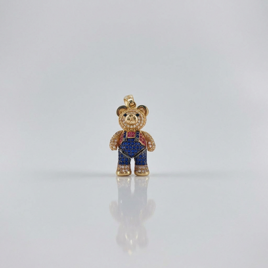 Dije Oso Articulado 13.15gr / 4cm / Circones Colores Corbatín Oro Amarillo