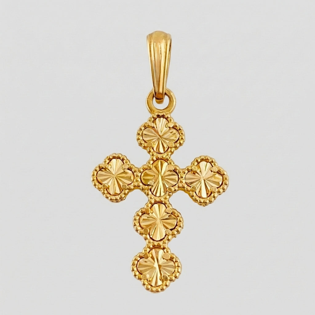 Dije Trebol Dorado 2.35 g / 3 cm Oro Amarillo 18K