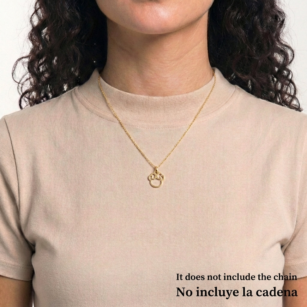 Dije Ratón Con Moño 0.45 g / 1.7 cm Oro Amarillo 18K