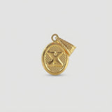 Dije Letra X 0.55gr / 2cm / Ovalada Texturizada Oro Amarillo 18K
