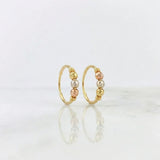 Candongas Trio 0.95g / 1.2cm Tres Oros 18K