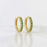 Candongas Carril Punteada 1.9gr / 1.5cm / Oro Amarillo 18K