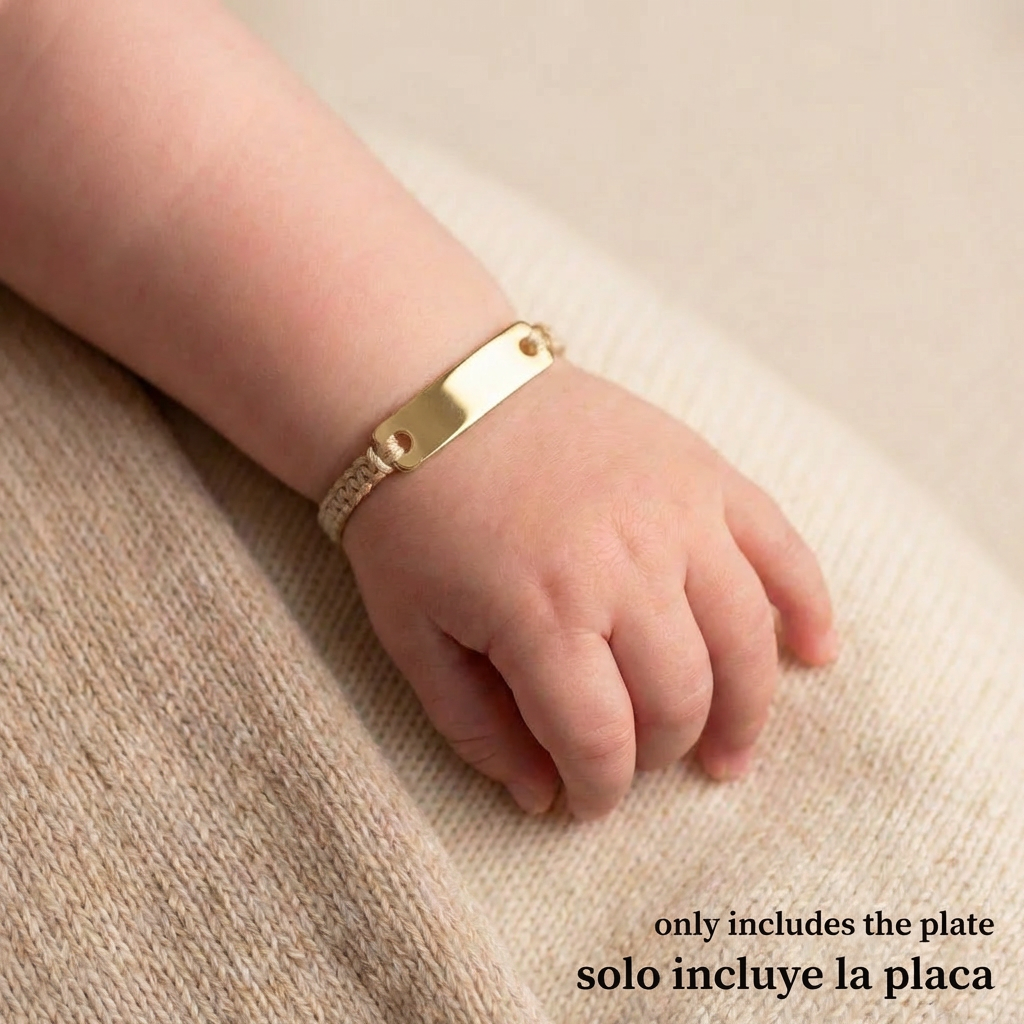 Herraje Placa Rectangular 0.75gr / 2.8cm / Oro Amarillo 18K