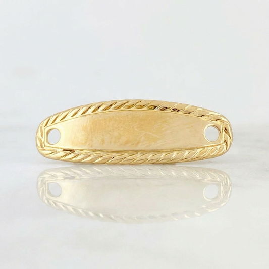 Herraje Placa Ovalada Bordeada 0.25 g / 2.2 cm Oro Amarillo 18K