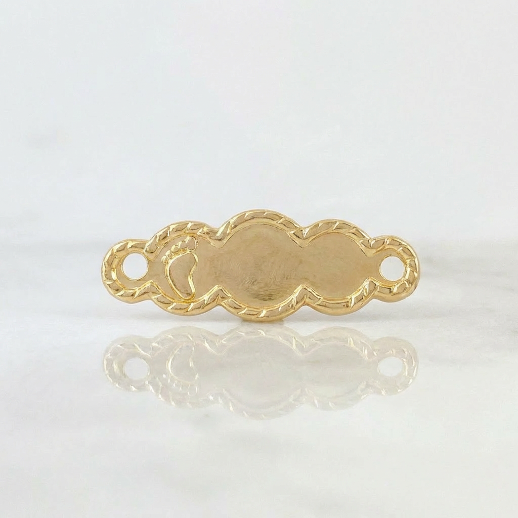 Herraje Placa Nube Pie Bordeada 0.25 g / 2.2 cm Oro Amarillo 18K