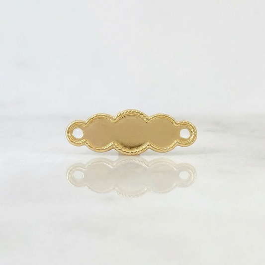 Herraje Placa Nube Bordeada 0.25 g / 2.2 cm Oro Amarillo 18K