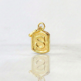 Dije Letra S Marco Texturizado 0.35gr / 1.5cm / Oro Amarillo 18K *