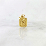Dije Letra N Marco Texturizado 0.3gr / 1.5cm / Oro Amarillo 18K ©