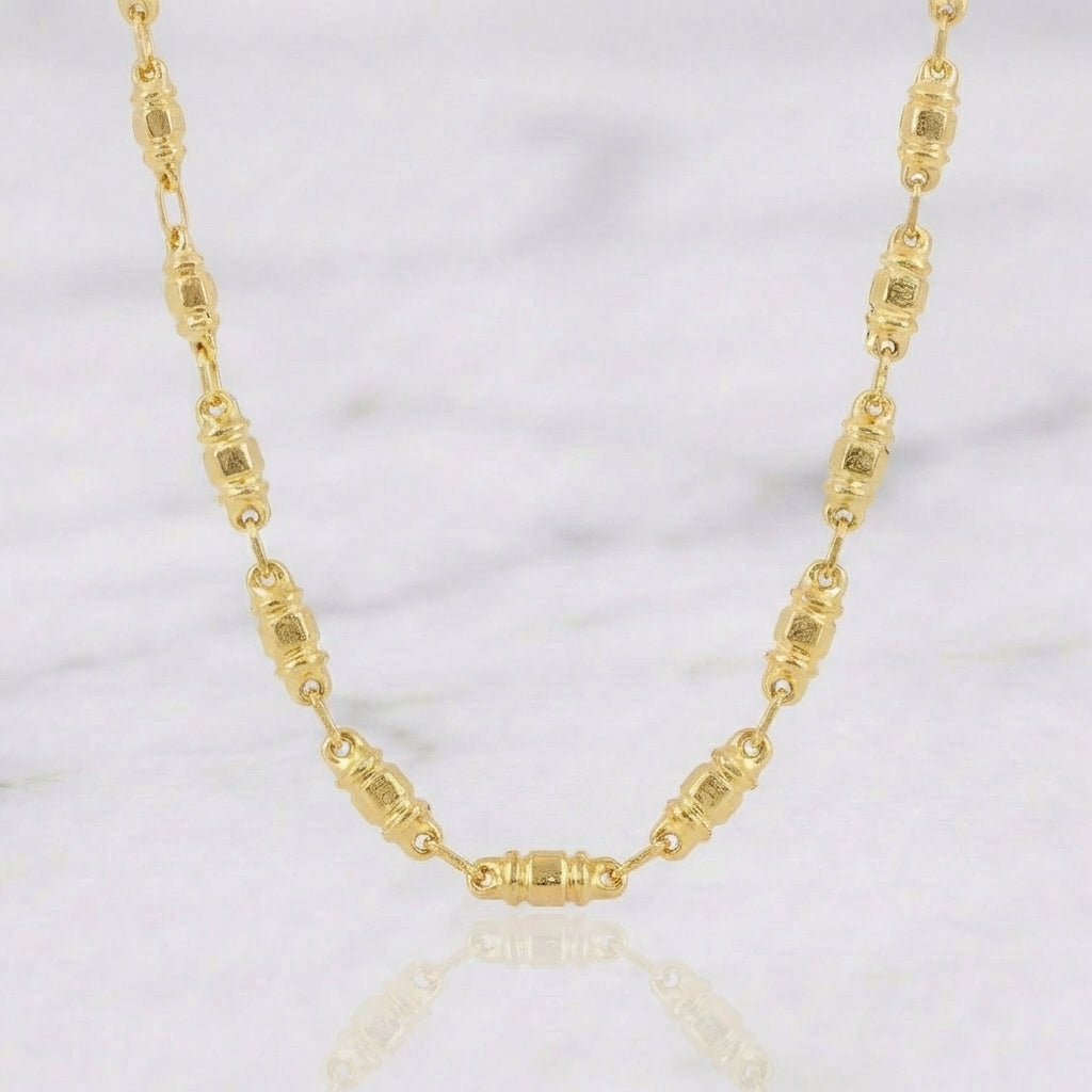 Cadena Rustica Cilindro 7.75 g / 60.8 cm / 3.75 mm Oro Amarillo 18K