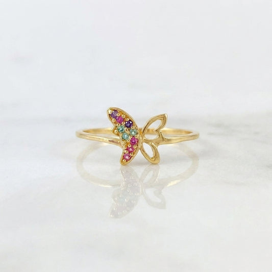 Anillo Mariposa Silueta 1.1 g / T7 1/4 Oro Amarillo 18K