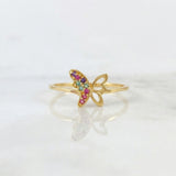 Anillo Mariposa Silueta 1.1 g / T7 1/4 Oro Amarillo 18K