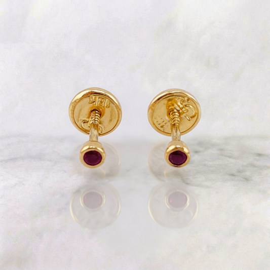 Topos Rubies 6pts 0.65gr / 2.4mm Oro Amarillo 18K