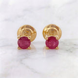 Topos Bisel Rubies 28pts 0.7gr / Oro Amarillo 18K
