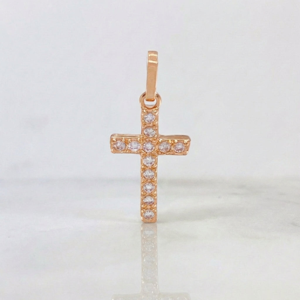 Dije Cruz Tupida 0.85 g / 2 cm Oro Rosa 18K