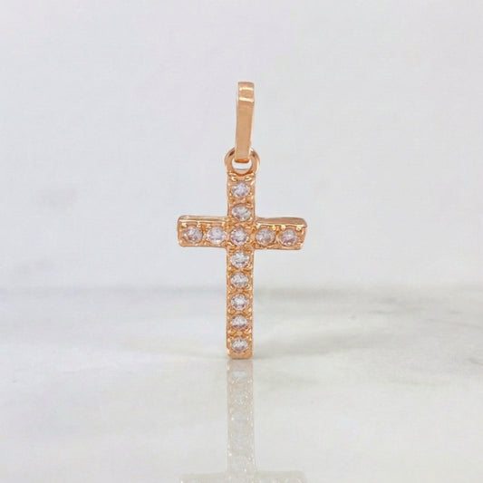 Dije Cruz Tupida 0.85 g / 2 cm Oro Rosa 18K