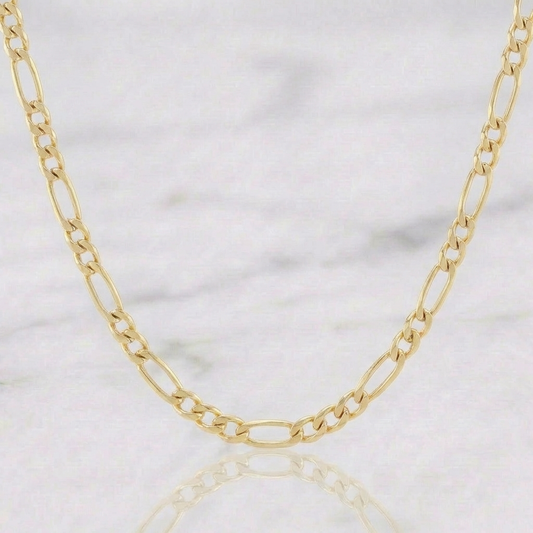 Cadena Figaro 8gr / 60.2cm / 4.3mm Oro Amarillo 18K