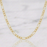 Cadena Figaro 8gr / 60.2cm / 4.3mm Oro Amarillo 18K