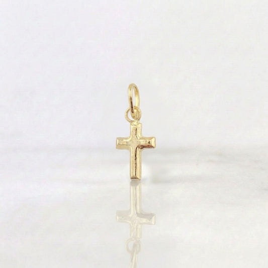 Dije Cruz Lisa 0.15 g / 1.4 cm Oro Amarillo 18K