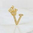 Dije Corona Letra V 1.65g / 2.6cm Oro Amarillo 18K