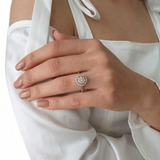 Anillo Solitario Halo 1.8gr / T7 / Oro Rosa 18K &