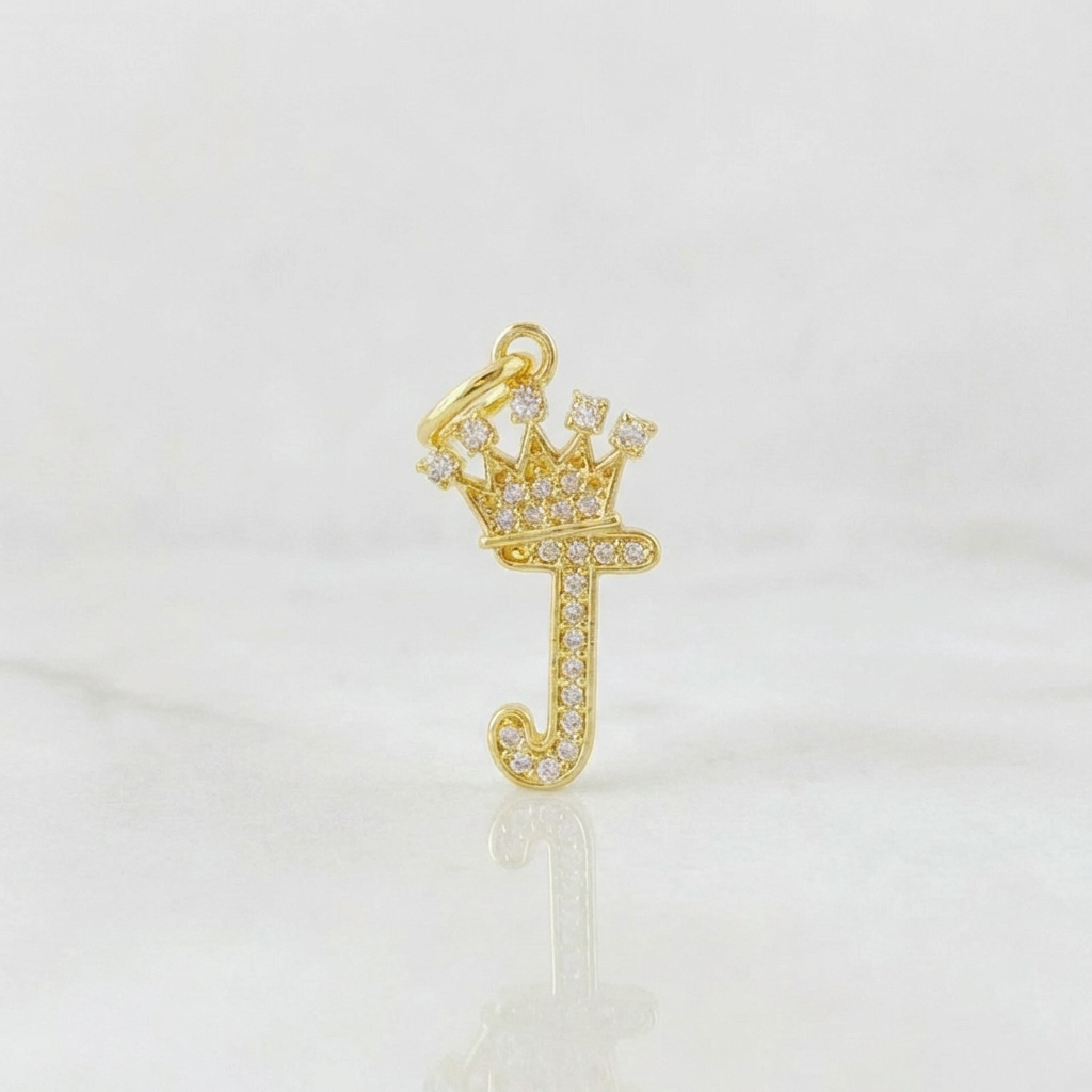 Dije Corona Letra J 1.4 g / 2.6 cm Oro Amarillo 18K
