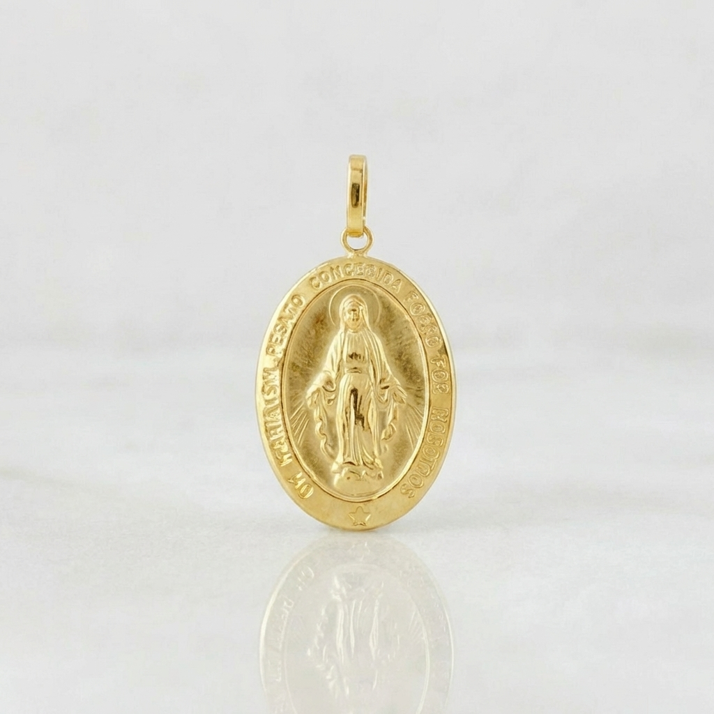 Dije Virgen Milagrosa 3.2 g / 4 cm Oro Amarillo 18K