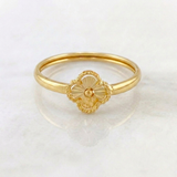 Anillo Trebol Diamantado 1 g / T6 3/4 Oro Amarillo 18K