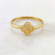 Anillo Trebol Diamantado 0.95 g / T7 Oro Amarillo 18K