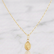 Set Cadena Flor Espejo + Dije Virgen Milagrosa / 1.1gr / 45 cm Oro Amarillo 18K